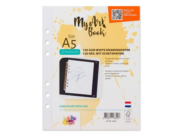 Een MyArt®Book schetspapier 120 grams wit papier A5 koop je bij Terpen Tijn